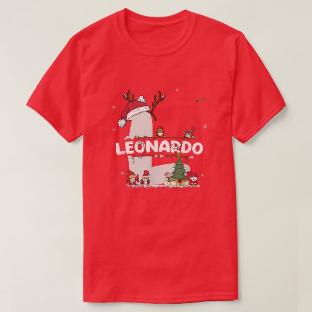 Camiseta Leonardo Christmas Shirt w Leonardo Name for funny (Diseño del anverso)