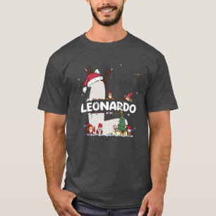 Camiseta Leonardo Christmas  w Leonardo Name for funny Xmas