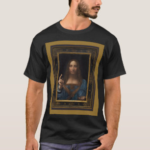 Camiseta Leonardo da Vinci 1500 El salvador Mundi arte fino