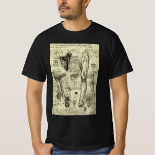 Camiseta Leonardo da Vinci Antiguo Anatomía Humana Laringe 