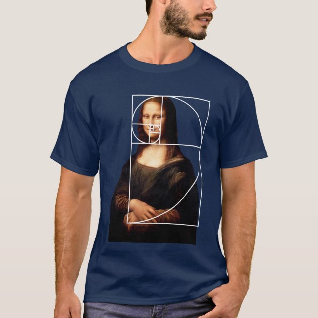 Camiseta Leonardo da Vinci Mona Lisa Fibonacci Sequence (Anverso)