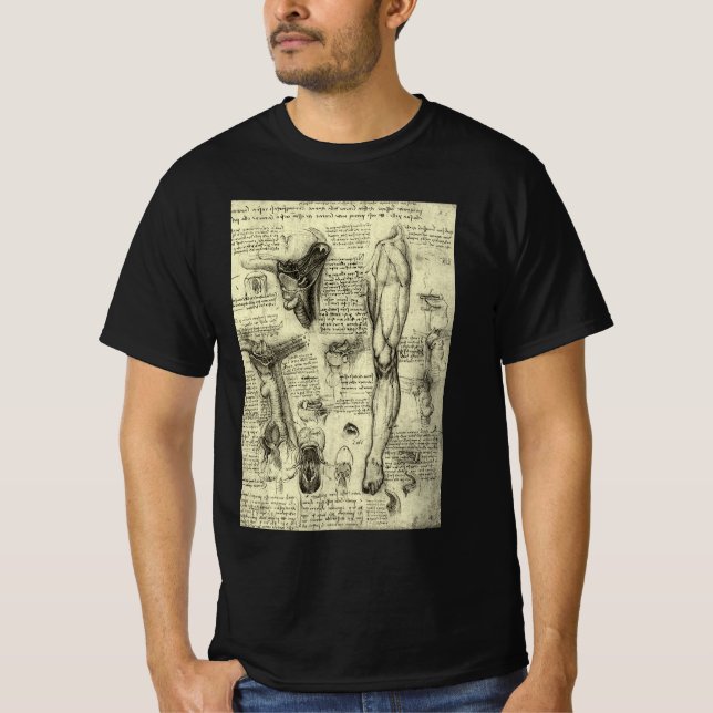 Camiseta Leonardo da Vinci Vintage Anatomía Humana Laringe  (Anverso)