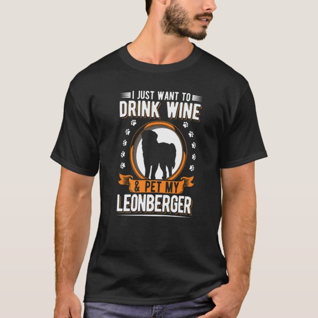 Camiseta Leonberger And Wine   (Anverso)