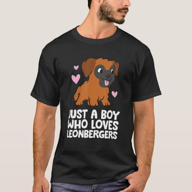 Camiseta Leonberger Dog Boy, Solo Un Niño Que Ama A Leonber (Anverso)
