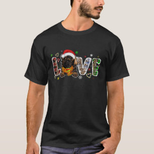 Camiseta Leonberger Dog Lover Santa Hat Leopardo Plaid Xmas