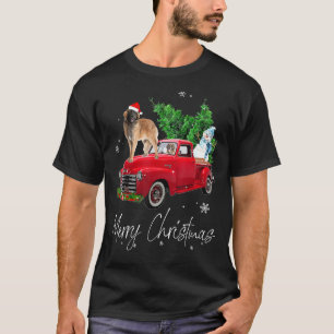 Camiseta Leonberger Dog Riding Red Truck Navidades