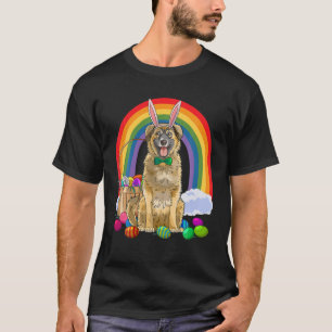 Camiseta Leonberger Easter Eggs Bunny Dog