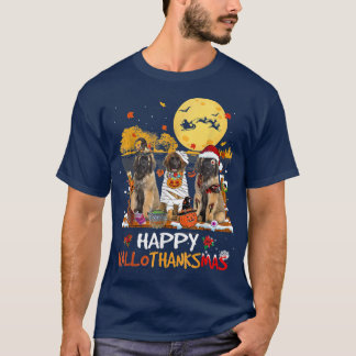 Camiseta Leonberger Happy Hallothanksmas Halloween Thanksgi