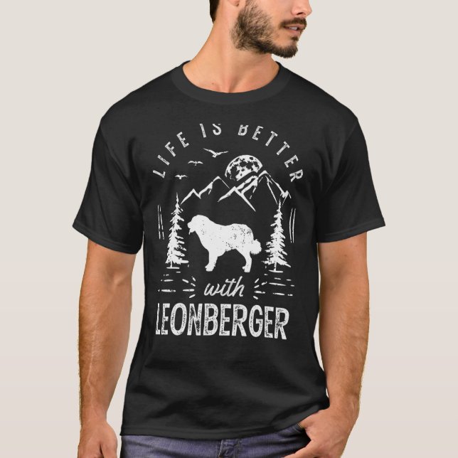 Camiseta Leonberger Life Better Mom Dad Dog (Anverso)
