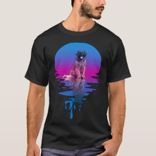 Camiseta Leonberger puesta de sol retro vintage