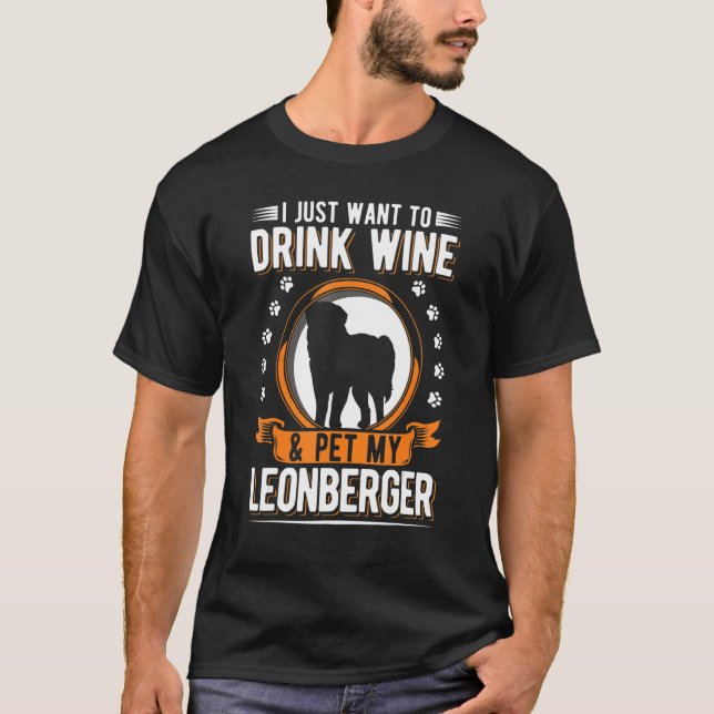 Camiseta Leonberger Y Wine (Anverso)