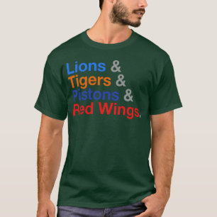 Camiseta Leones de Detroit Deportes Pistones Alas Rojas