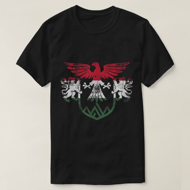 Camiseta Leones de Hungría y símbolo de águila - Bandera hú (Diseño del anverso)