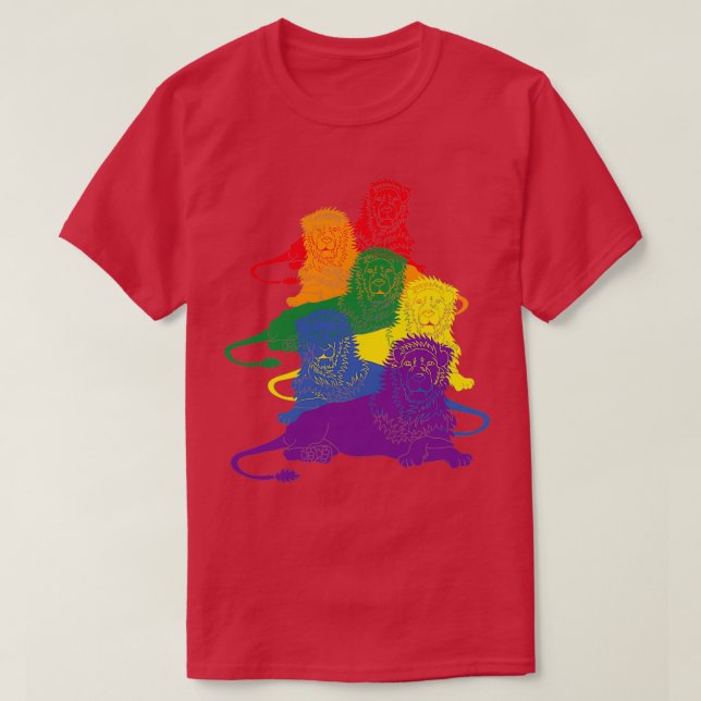 Camiseta Leones del orgullo gay LGBT 2 (Diseño del anverso)
