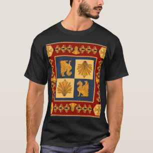 Camiseta Leones dorados: diseño de pañuelos Art Nouveau