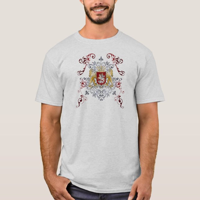 Camiseta Leones elegantes del oro del escudo de armas 3 (Anverso)