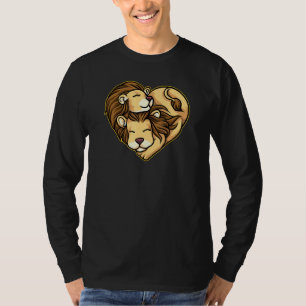 Camiseta Leones Pareja Forma de Corazón Amor Animales León