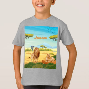 Camiseta Leones personalizados en la sabana