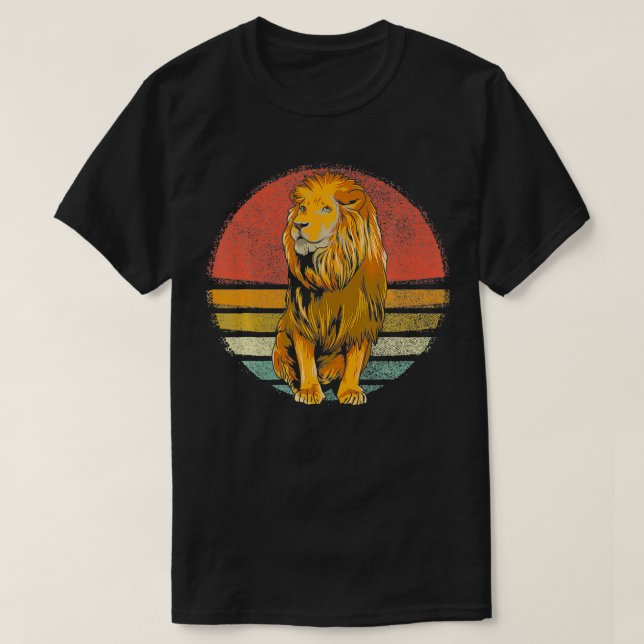 Camiseta Leones Retro Animal Vintage (Diseño del anverso)