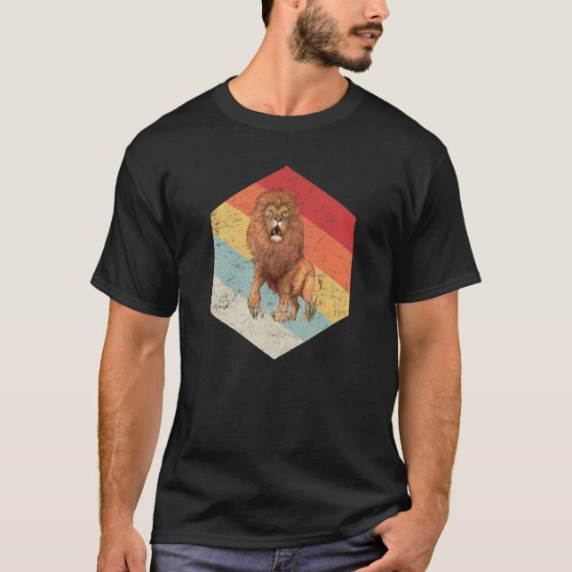 Camiseta Leones vintage retro gritan animal (Anverso)