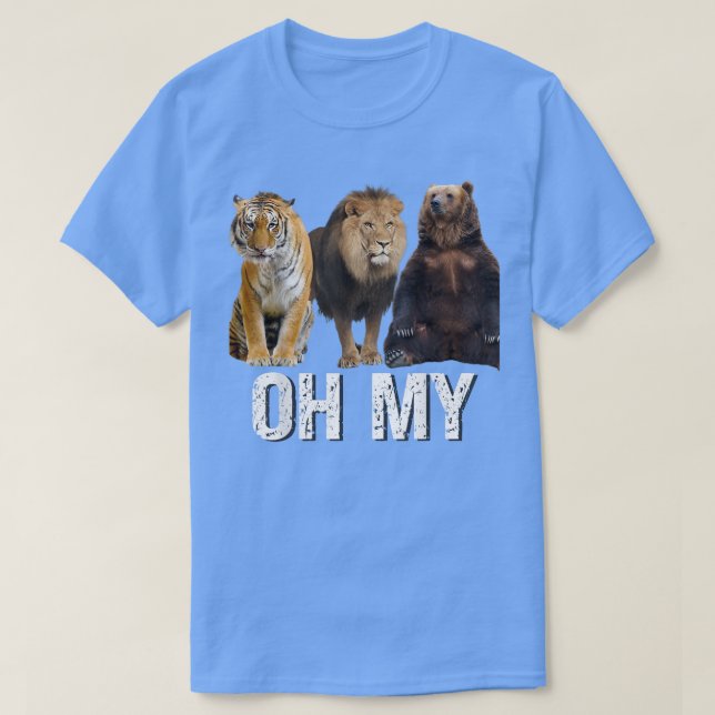 Camiseta Leones y tigres y osos oh mi reunión juntos (Diseño del anverso)