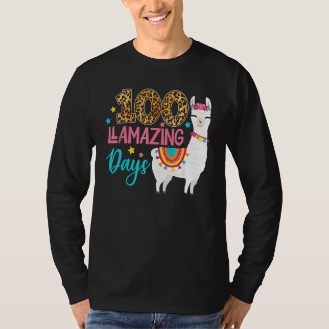 Camiseta Leopard 100 Llamazing Days Llama Teacher 100th Day (Anverso)