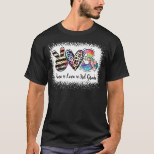 Camiseta Leopard 3º Grado Bleached Tie Dye Peace Love Thir