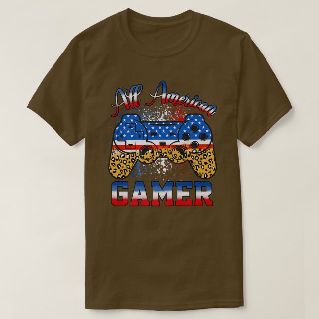 Camiseta Leopard All America Gamer Video Game Controller 4t (Diseño del anverso)