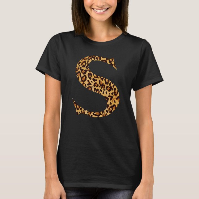 Camiseta Leopard Alphabet S   School Teachers Students Kids (Anverso)