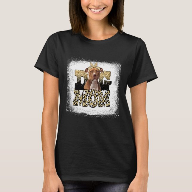 Camiseta Leopard American Staffordshire Terrier Mom (Anverso)