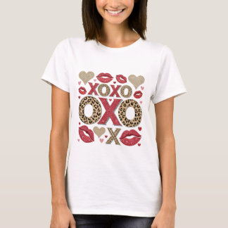 Camiseta leopard and glitter XOXO pattern 
