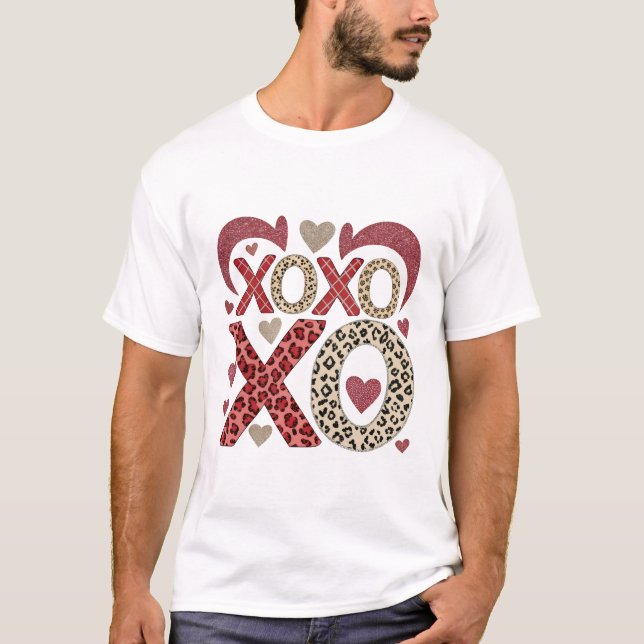 Camiseta leopard and glitter XOXO Pattern (Anverso)