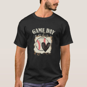 Camiseta Leopard Ball Heart Game Day Vibes Ball Mom Life