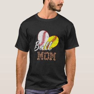 Camiseta Leopard Ball Mom Softball Baseball Regalos Para Mo