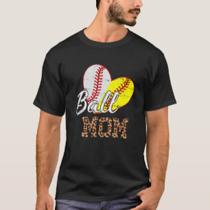 Camiseta Leopard Ball Mom Softball Baseball Regalos Para Mo
