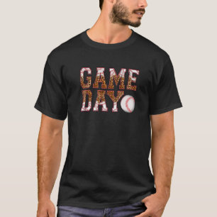 Camiseta Leopard Baseball Game Day Vibes Béisbol Mom Mothe