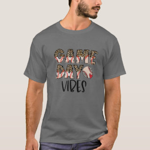 Camiseta Leopard Baseball Game Day Vibes Béisbol Mom Mothe