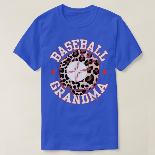 Camiseta Leopard Baseball Grandma Baseball  (Diseño del anverso)