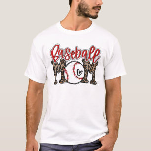 Camiseta Leopard Baseball Mom Game Day Vibes Ball Mom Mothe