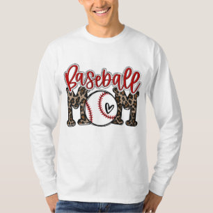 Camiseta Leopard Baseball Mom Game Day Vibes T-ball Mom Mot