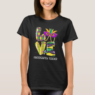 Camiseta Leopard Beads Bling Love Kindergarten Teacher Mard