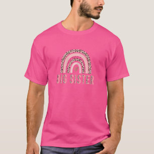 Camiseta Leopard Big Sister Invitación Bis Sis Embarazo