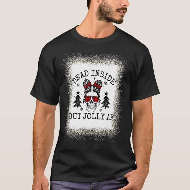 Camiseta Leopard Bleached Dead Inside But Jolly Af Skull Wo (Anverso)