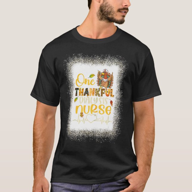 Camiseta Leopard Bleached One Thankful Dialysis Nurse Turke (Anverso)
