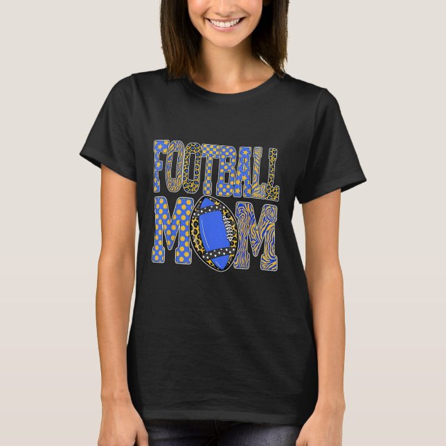 Camiseta Leopard Blue Gold Checkered Football Touchdown Sea (Anverso)
