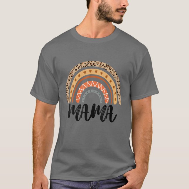 Camiseta Leopard Boho Rainbow Mama Mother's Day (Anverso)