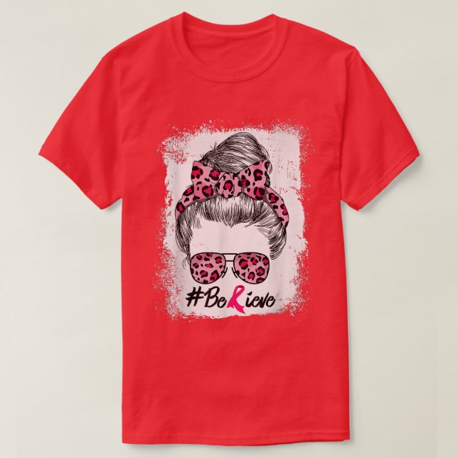 Camiseta Leopard Breast Cancer Awareness Warrior me cree (Diseño del anverso)