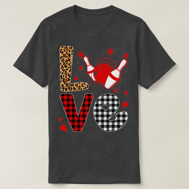 Camiseta Leopard Buffalo Plaid Bowling Player Funny Valenti (Diseño del anverso)