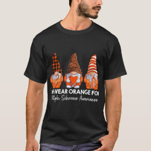 Camiseta Leopard Buffalo Plaid Gnome Usamos Naranja Para MS