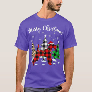 Camiseta Leopard Buffalo Plaid Wire De Terrier Dog Christma